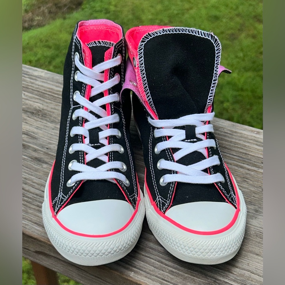 Converse All Star Chuck Taylor Double Layer and Tongue Hi Top Sneakers - Picture 5 of 11